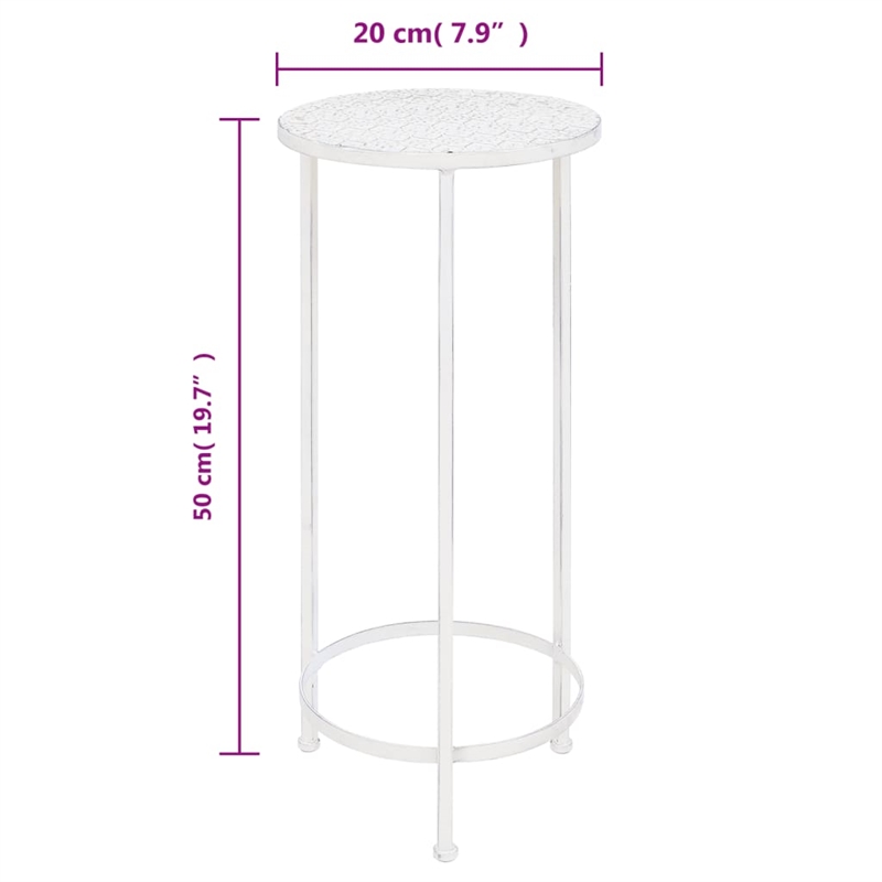Bowery Hill Medium Stackable Plant Stand in Antique White Metal