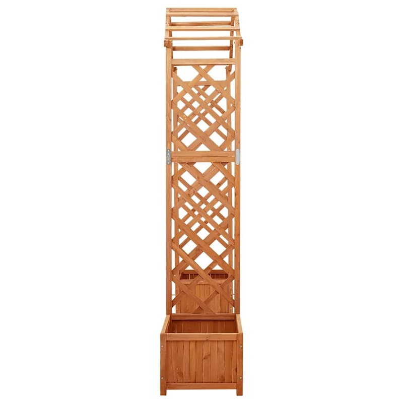 Bowery Hill Solid Firwood Large Wooden Garden Arch in Natural Wood