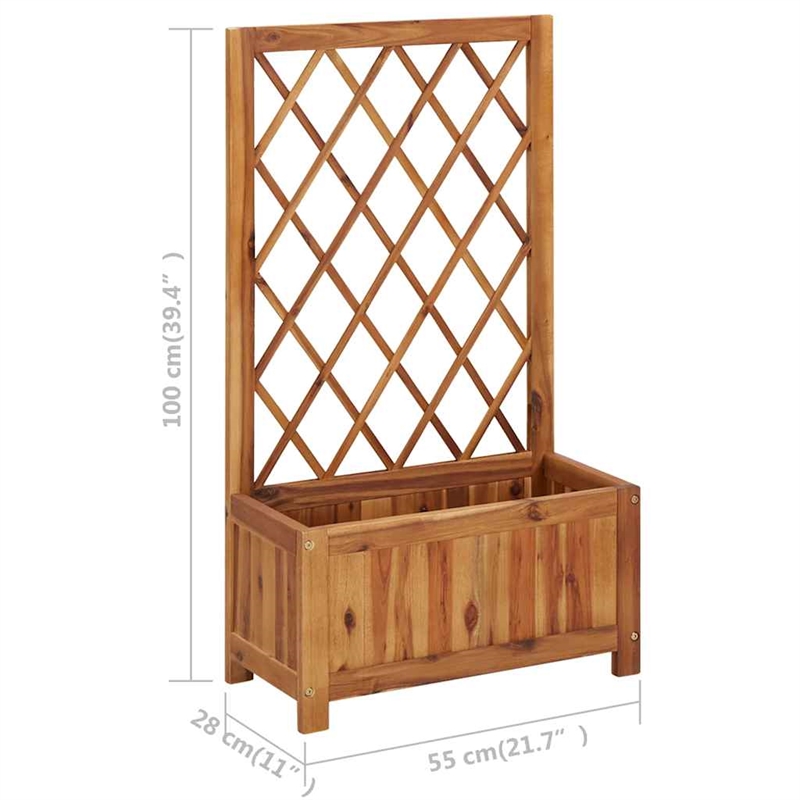 Bowery Hill Solid acacia wood Medium Garden Raised Bed in Natural Wood color