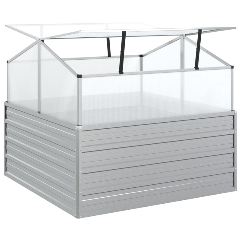 Bowery Hill Galvanized Steel Medium Durable Garden Raised Bed in Silver