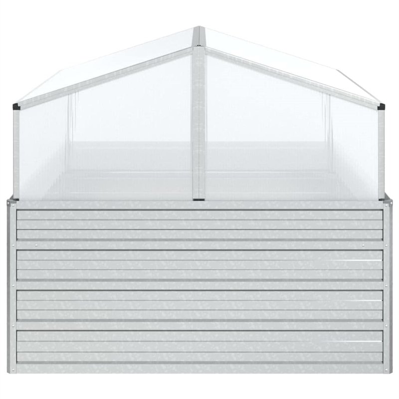 Bowery Hill Galvanized Steel Medium Durable Garden Raised Bed in Silver