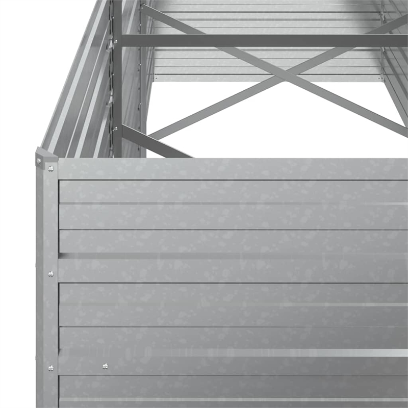 Bowery Hill Galvanized Steel Large Garden Raised Bed in Silver