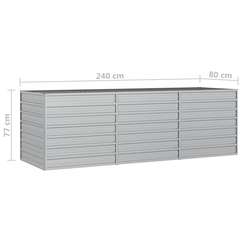 Bowery Hill Galvanized Steel Large Garden Raised Bed in Silver