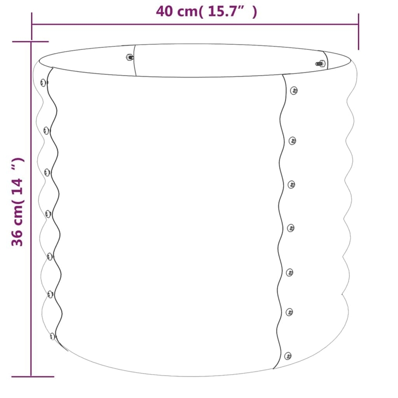 Bowery Hill Powder-Coated Steel Medium Durable Garden Planter in Grey