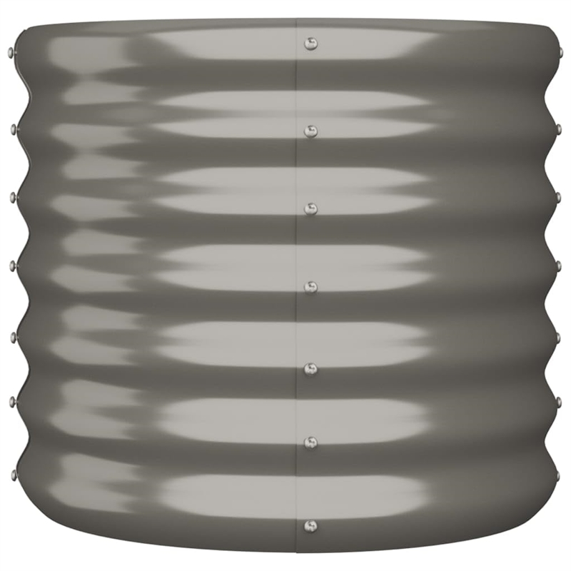 Bowery Hill Powder-Coated Steel Medium Durable Garden Planter in Grey