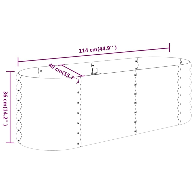 Bowery Hill Powder-coated steel Medium Durable Garden Raised Bed in Anthracite