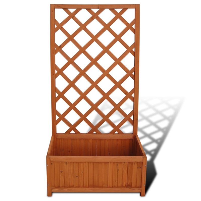 Bowery Hill Modern / Contemporary Solid Wood Planter in Brown