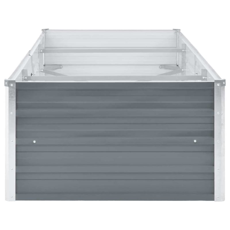 Bowery Hill Contemporary Galvanized Steel Durable Raised Bed in Grey