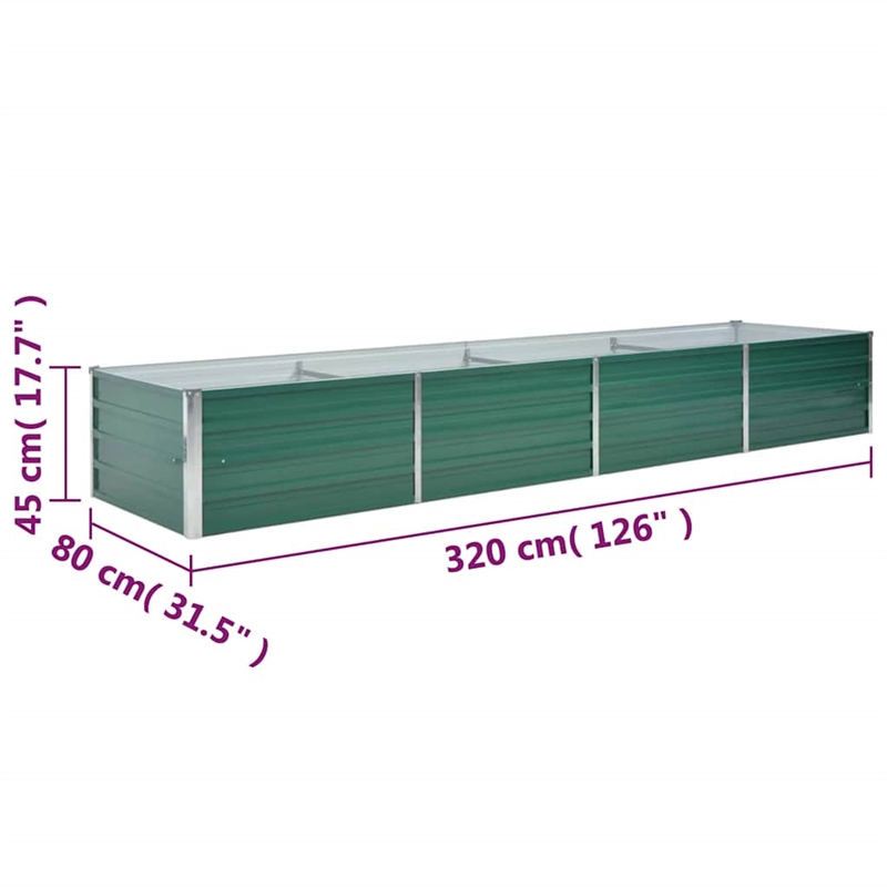 Bowery Hill Contemporary Galvanized Steel Raised Bed in Green