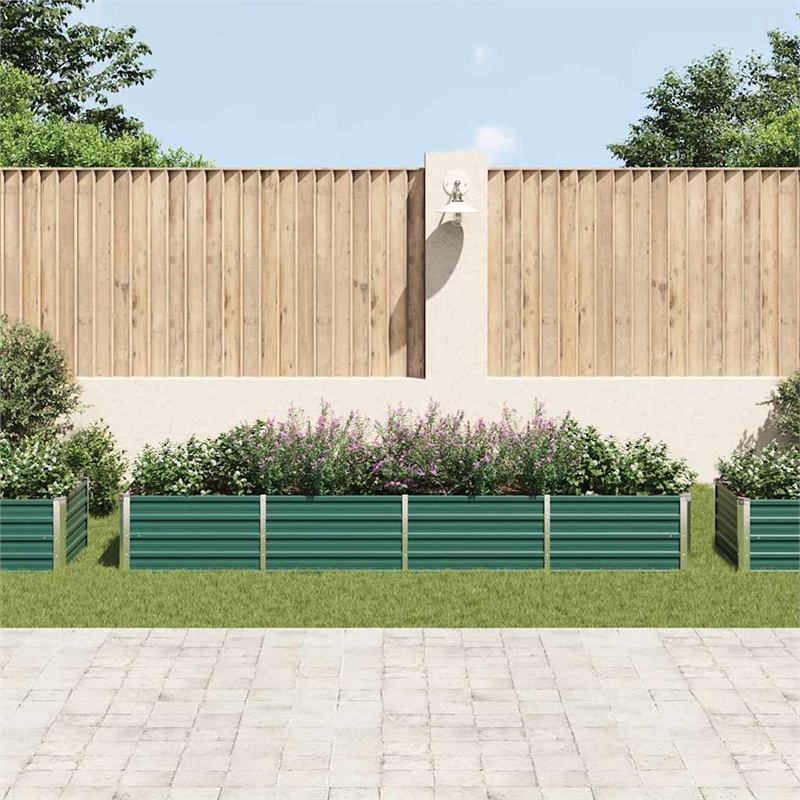 Bowery Hill Contemporary Galvanized Steel Raised Bed in Green
