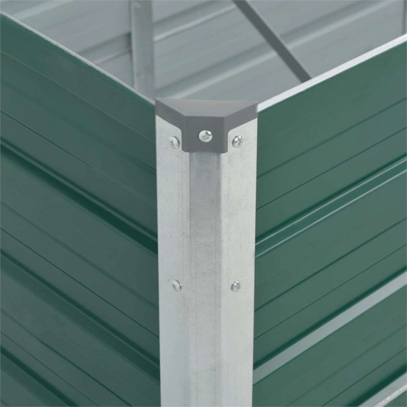 Bowery Hill Contemporary Galvanized Steel Raised Bed in Green