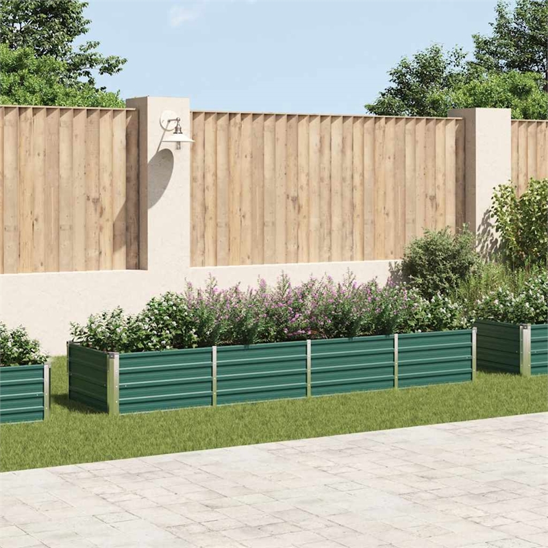 Bowery Hill Contemporary Galvanized Steel Raised Bed in Green