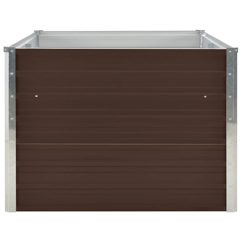 Bowery Hill Galvanized steel Large Durable Raised Garden Bed in Brown