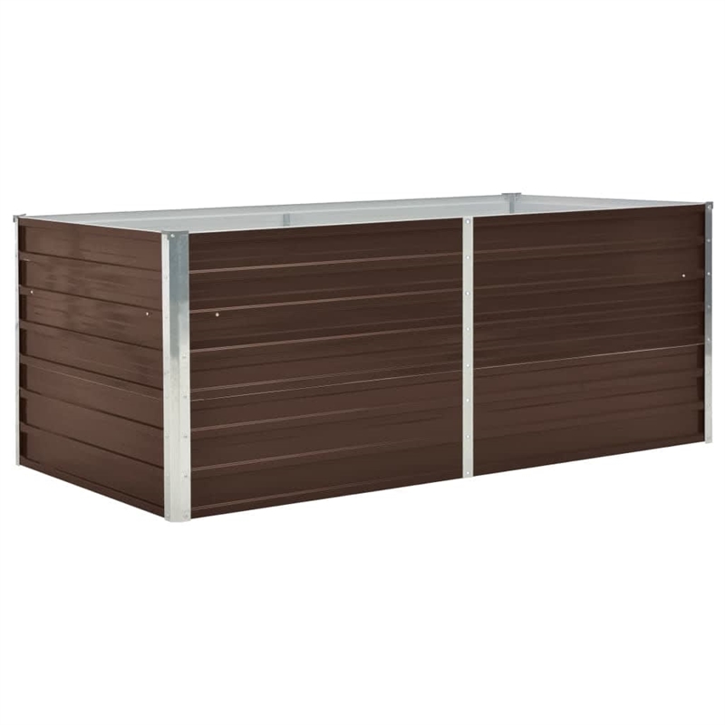 Bowery Hill Galvanized steel Large Durable Raised Garden Bed in Brown