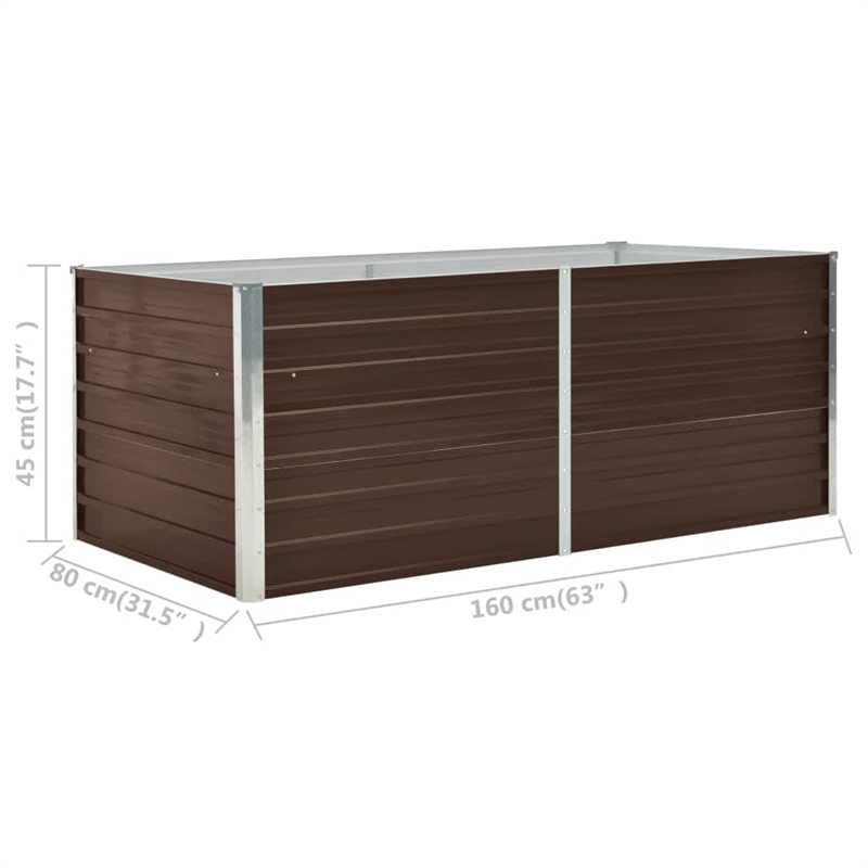 Bowery Hill Galvanized steel Large Durable Raised Garden Bed in Brown