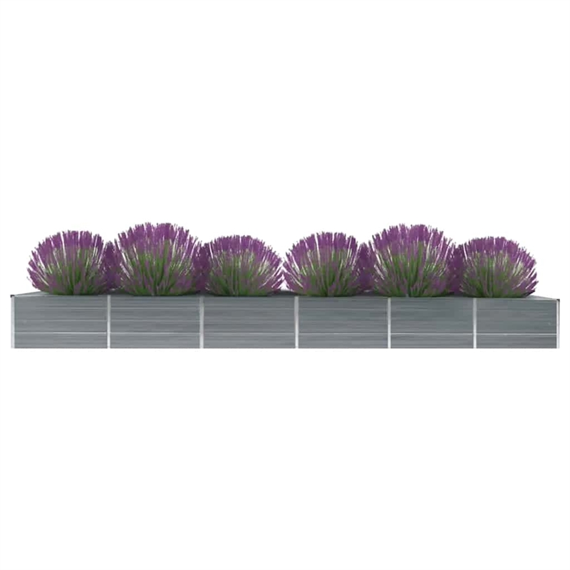 Bowery Hill Galvanized steel Large Durable Raised Bed Raised Bed in Gray