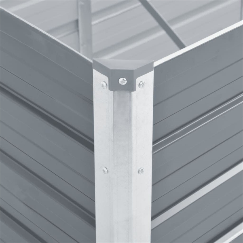 Bowery Hill Galvanized steel Large Durable Raised Bed Raised Bed in Gray