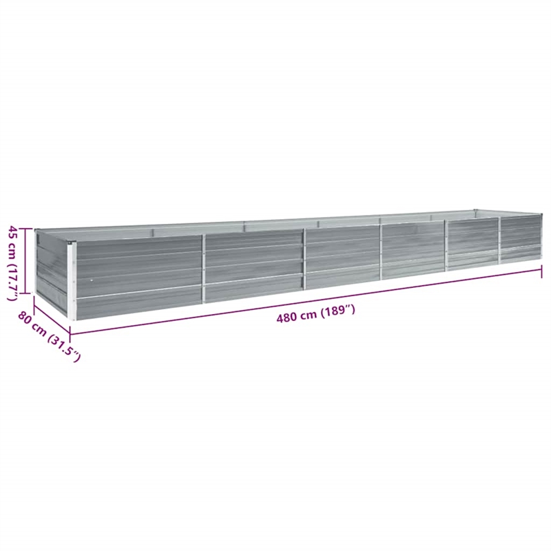 Bowery Hill Galvanized steel Large Durable Raised Bed Raised Bed in Gray