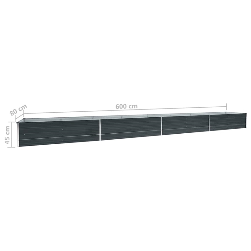 Bowery Hill Galvanized Steel Large Raised Bed Raised Bed in Anthracite
