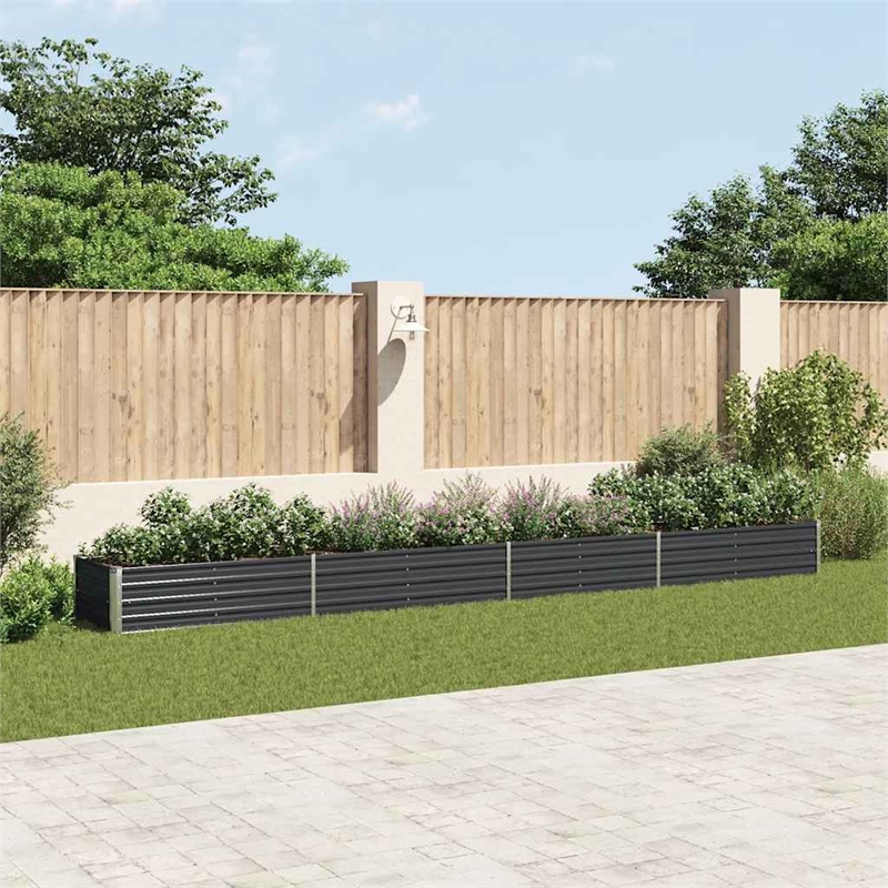 Bowery Hill Galvanized Steel Large Raised Bed Raised Bed in Anthracite