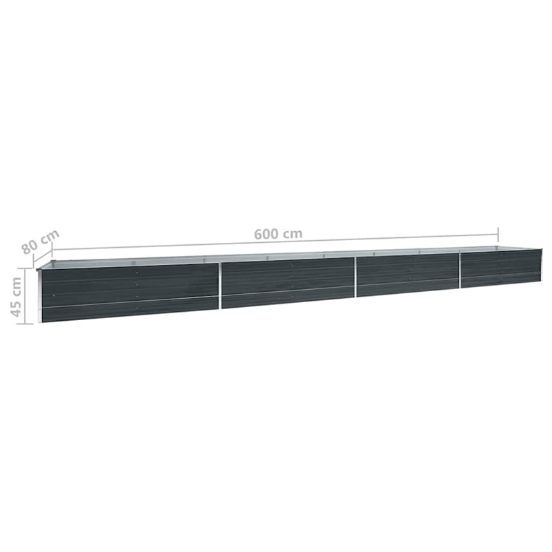 Bowery Hill Galvanized Steel Large Raised Bed Raised Bed in Anthracite