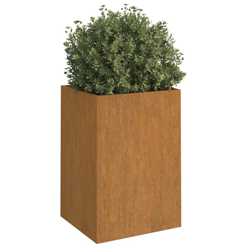 Bowery Hill Rusty Medium Tough Corten Steel Planters in Brown