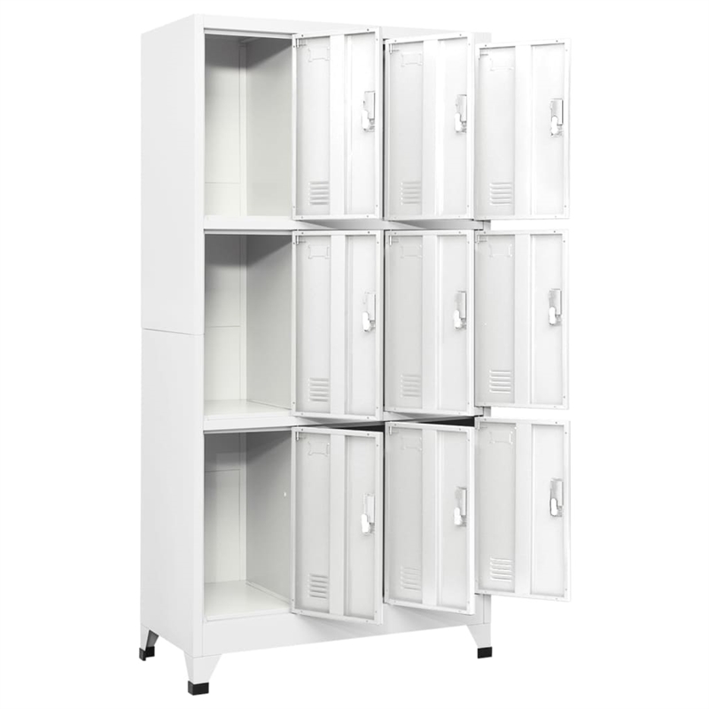 Bowery Hill Contemporary Steel Locker Cabinet in Gray Finish