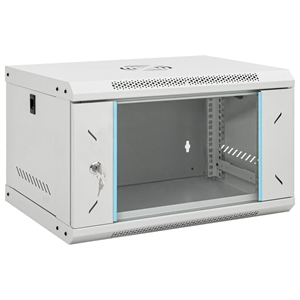 Bowery Hill Contemporary 19&quot 6U Wall Mounted Network Cabinet in Gray