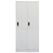 Bowery Hill Contemporary Steel Medium Rectangular Wardrobe in Light Grey