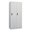 Bowery Hill Contemporary Steel Medium Rectangular Wardrobe in Light Grey