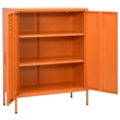 Bowery Hill Rectangular Steel Medium Storage Cabinet in Orange