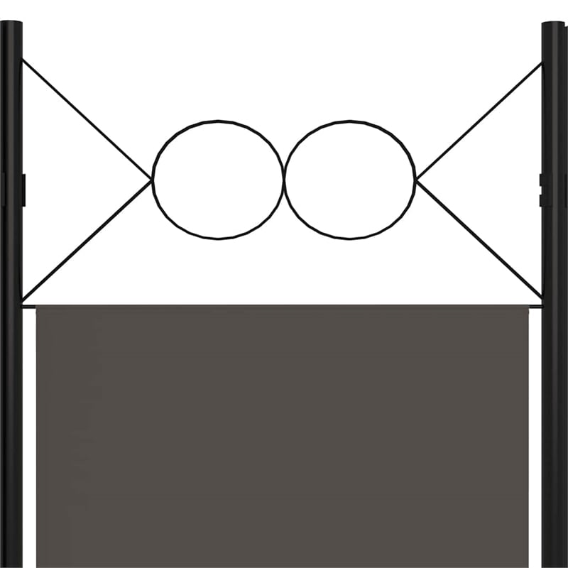 Bowery Hill Contemporary Fabric 6-Panel Room Divider in Anthracite
