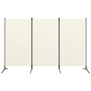 Bowery Hill Contemporary 3-Panel Room Divider in White Fabric