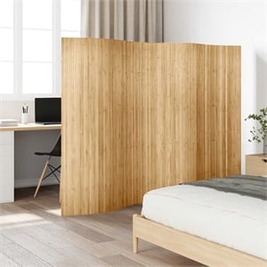 Bowery Hill Contemporary Room Divider Bamboo in Natural Finish