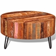 Bowery Hill Solid Reclaimed Wood Multicolor Coffee Table Round Polished 27.6