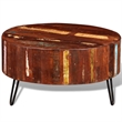 Bowery Hill Solid Reclaimed Wood Multicolor Coffee Table Round Polished 27.6