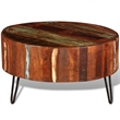 Bowery Hill Solid Reclaimed Wood Multicolor Coffee Table Round Polished 27.6