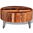 Bowery Hill Solid Reclaimed Wood Multicolor Coffee Table Round Polished 27.6
