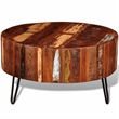 Bowery Hill Solid Reclaimed Wood Multicolor Coffee Table Round Polished 27.6