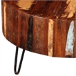 Bowery Hill Solid Reclaimed Wood Multicolor Coffee Table Round Polished 27.6