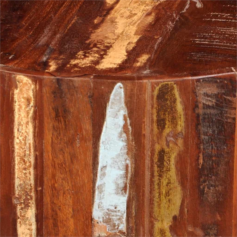 Bowery Hill Solid Reclaimed Wood Multicolor Coffee Table Round Polished 27.6