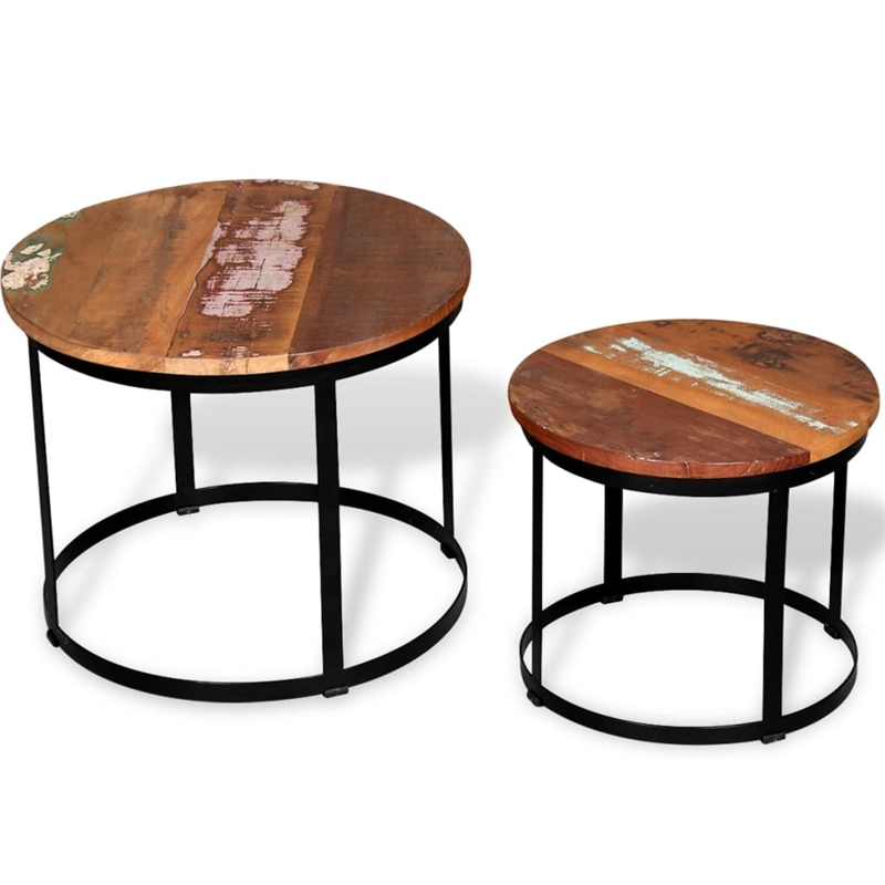Bowery Hill Solid Reclaimed Wood and Iron Coffee Table in Brown and Black