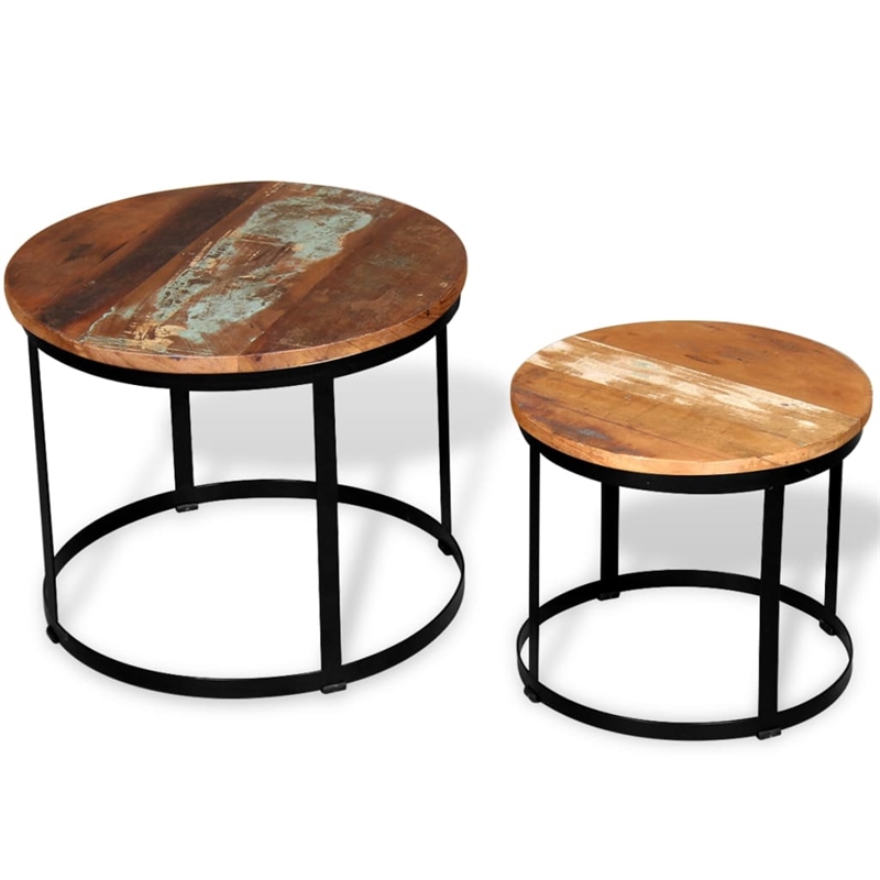 Bowery Hill Solid Reclaimed Wood and Iron Coffee Table in Brown and Black
