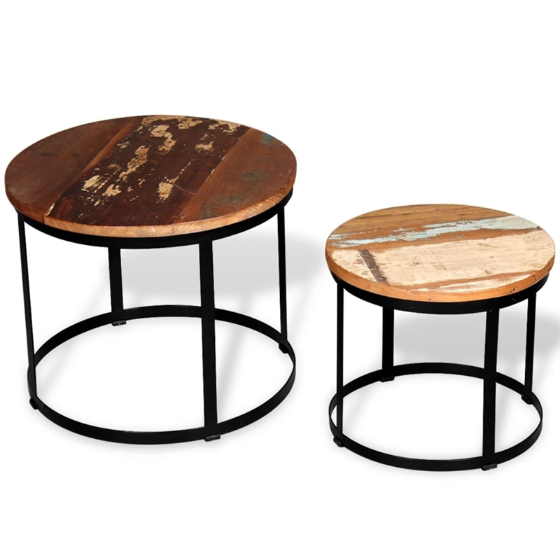 Bowery Hill Solid Reclaimed Wood and Iron Coffee Table in Brown and Black