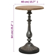 Bowery Hill Solid Fir Wood & Steel Small Simplistic End Table in Brown