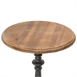 Bowery Hill Solid Fir Wood & Steel Small Simplistic End Table in Brown