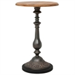 Bowery Hill Solid Fir Wood & Steel Small Simplistic End Table in Brown