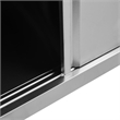Bowery Hill Stainless Steel Work Table with Sliding Doors in White