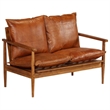 Bowery Hill Contemporary Durable Rectangular 2-Seater Sofa in Brown