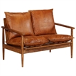 Bowery Hill Contemporary Durable Rectangular 2-Seater Sofa in Brown